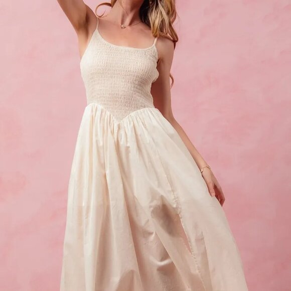 SO ME Smocked Sleeveless Casual Everyday Dress With‎ Slit - Picture 5 of 10